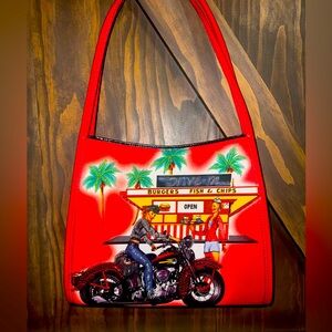 Vintage Red Pinup Girl Drive-In Purse